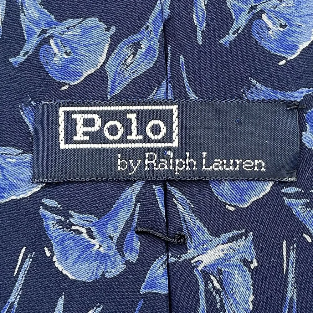 Vintage Polo Ralph Lauren Silk Tie Necktie Blue Floral Designer Handmade USA